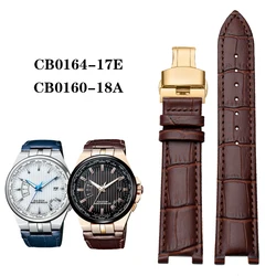 Genuine Leather Notch Watchband for Men's Perpetual Calendar CB0164-17E Cattle Belt CB0160-18A Bracelet Strap Black Brown