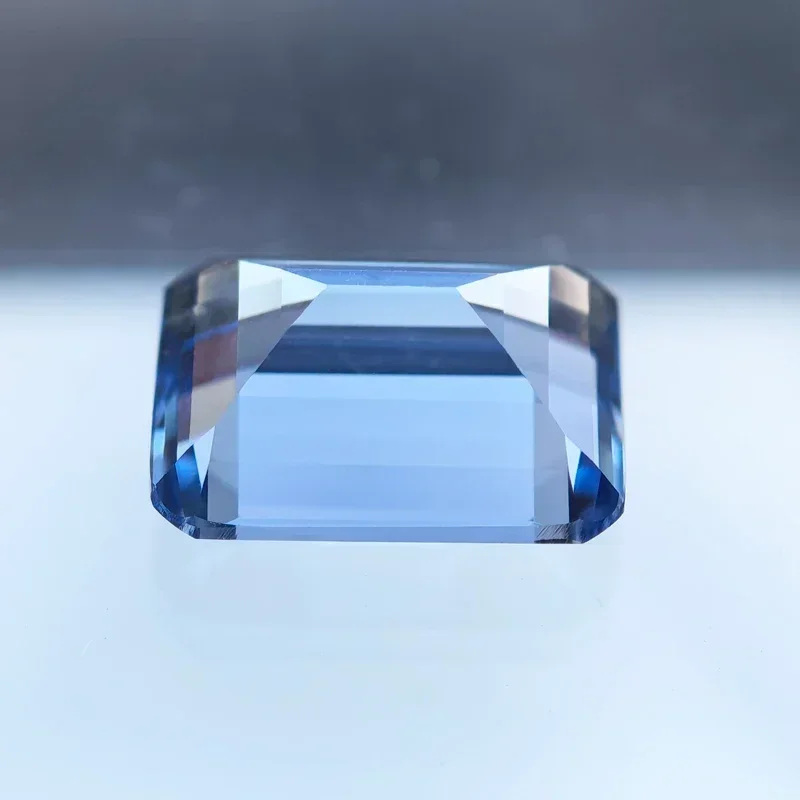 Top Lab Grown Sapphire Emerald Cut Cornflower Color VVS1 Gemstone Charms DIY Jewelry Making Materials Selectable AGL Certificate