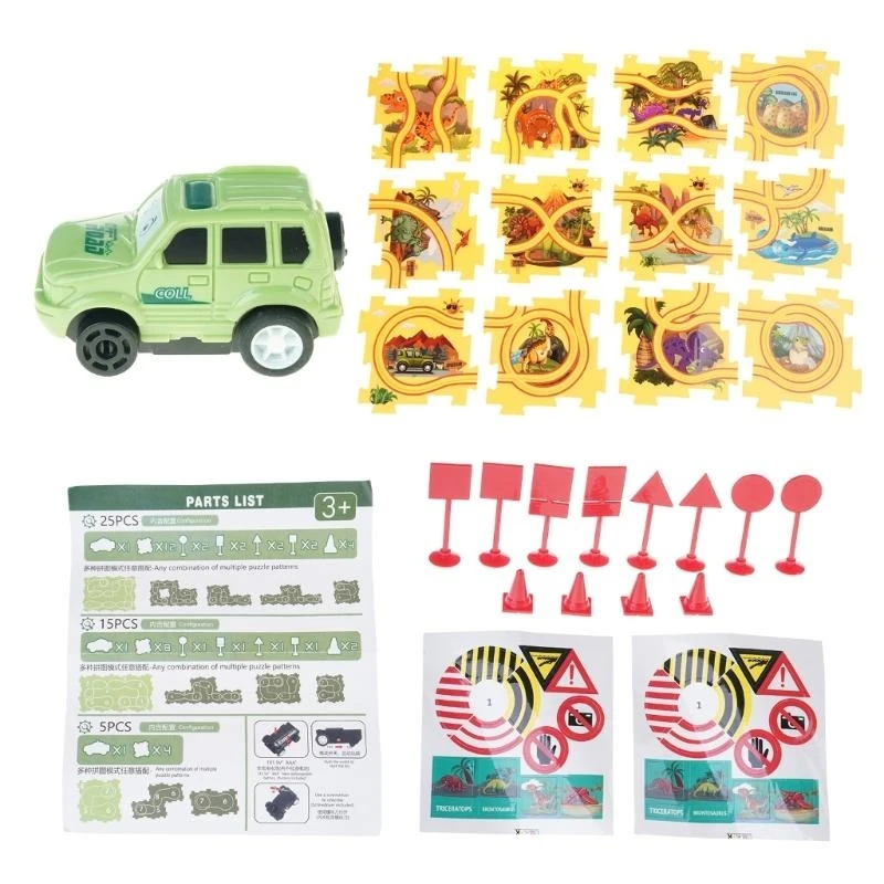 Bộ câu đố xe tập hợp cho bé trai tự làm đường đua xe đồ chơi đồ chơi chơi xe trẻ