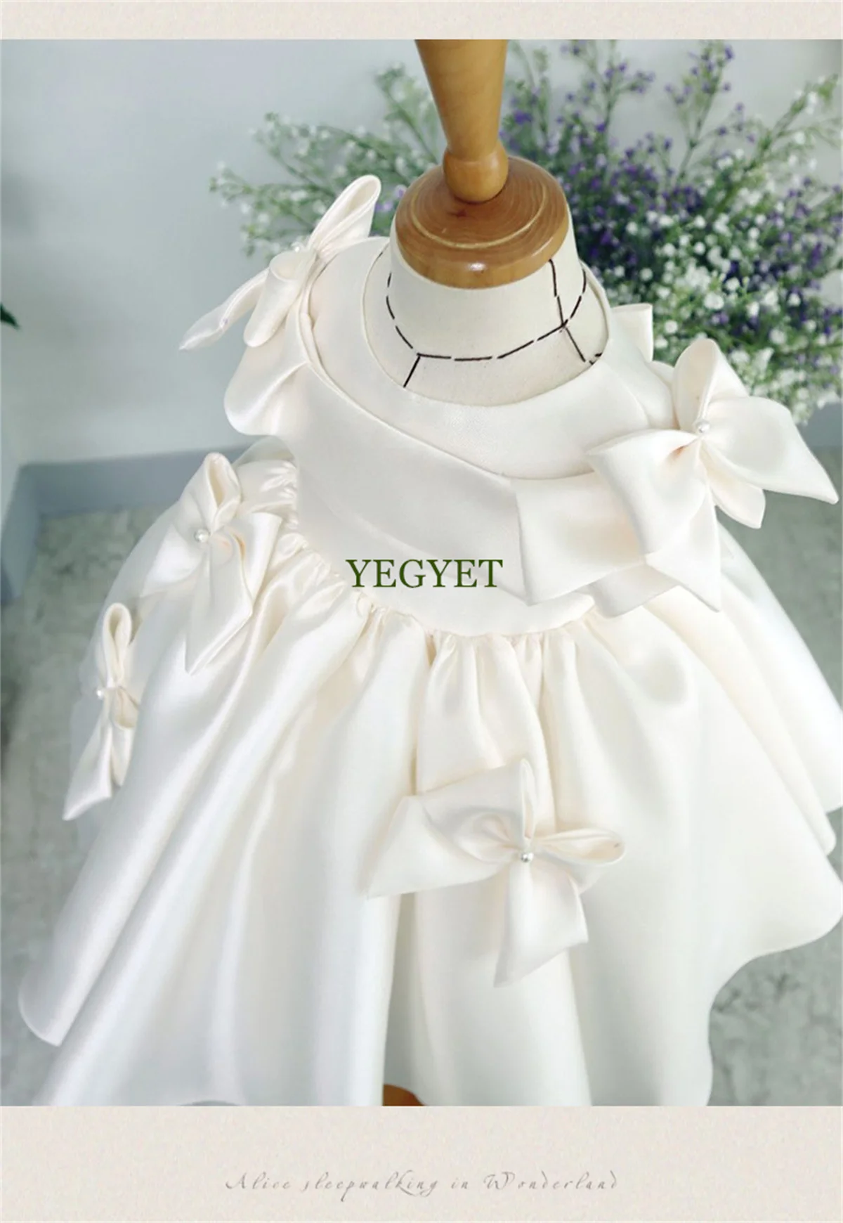 CustChildren's Clothing Solid Color Princess Dresses Summer luxury wedding Bow Sleeveless white Girls Birthday Evening Dress