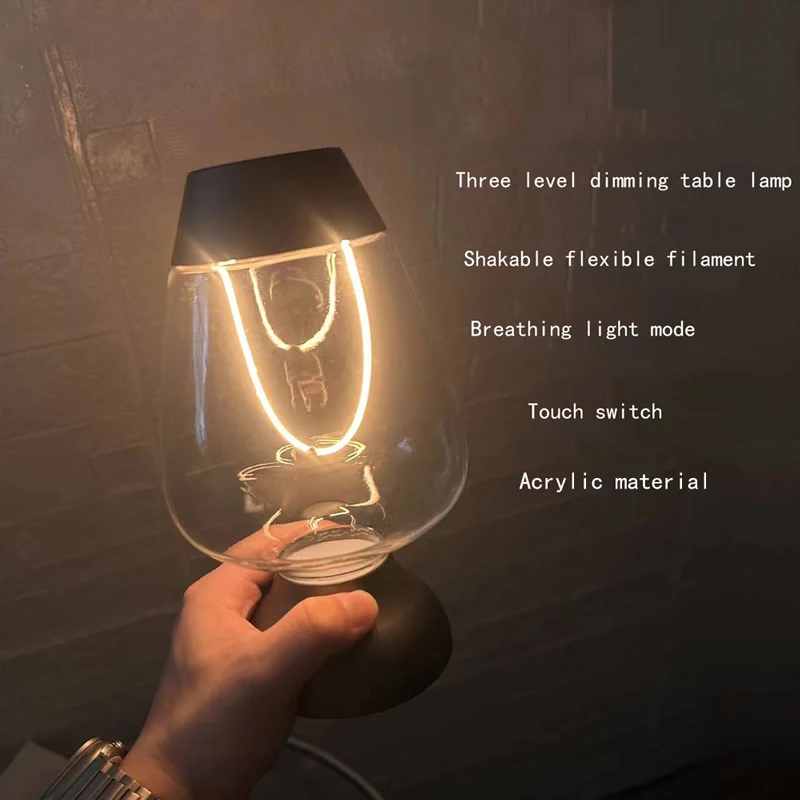 Lns Style Ambient Lighting Restaurant Bar Counter LED Charging Touch Bedroom Bedside Small Night Light Creative Ornament
