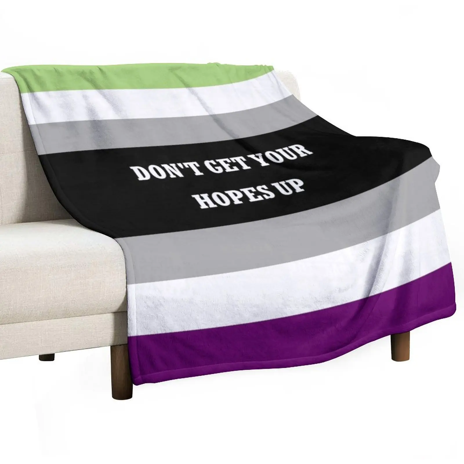 Don't get your hopes up AroAce Flag Throw Blanket valentine gift ideas Decorative Beds Large Flannel Blankets