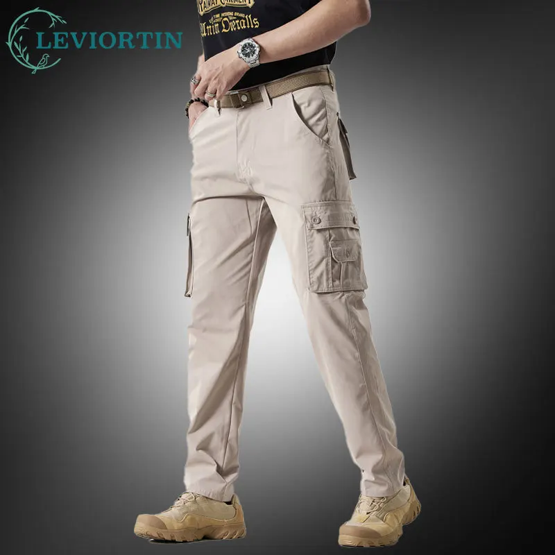 Men's Tactical Pants Durable Abrasion-Resistant Multi-Pocket Cargo Pants Outdoor Sports Adventure Breathable Workwear Long Pants
