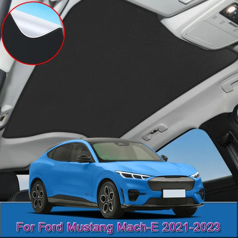 For Ford Mustang Mach-E 2021-2023 2024 Car Electrostatic Adsorption Sunroof Sunshade Heat Insulation Skylight Sticker Accessory