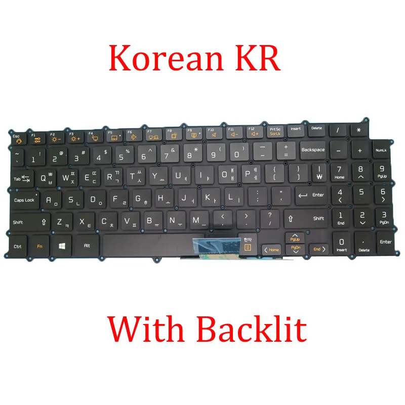 US KR Backlit Keyboard For LG 15Z90N 15Z90N-H.AP52A8 N.AAS9U1 PS8U1 R.AAS7U1 U.ARS5U1 V.AA72A1 75A3 78B V.AR52A2 55G VA7BK VR5IK