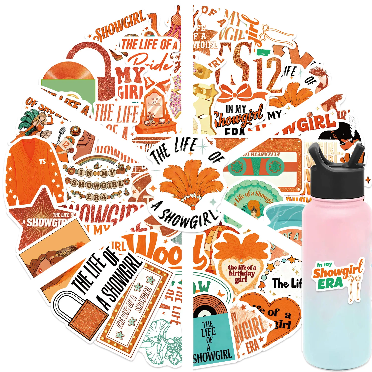 55pcs Album The Life of a Showgirl Stickers Waterproof Graffiti Phone Case Skateboard Laptop Decoration Decals Gifts