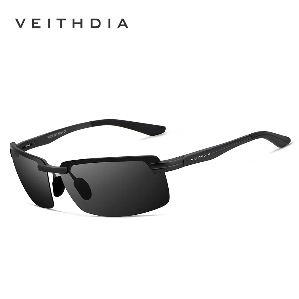 

VEITHDIA Sunglasses Men Polarized UV400 Lens Rectangle Rimless Sport Driving Fishing Sun Glasses Al-Mg Eyewear For Male VS06510