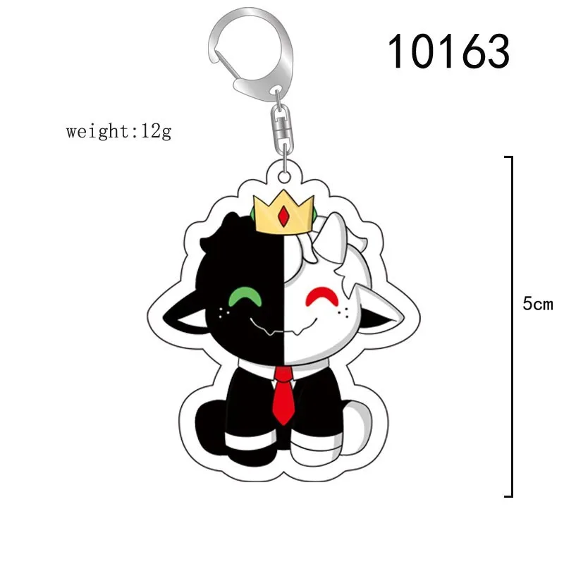 Keychain Anime Ranboo Sit black and white Sheep Cosplay Accessories Cartoon Pendant  Gift