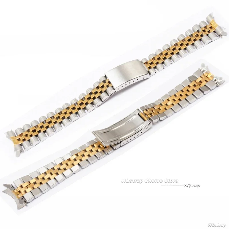 18 19 20 21 22mm Curved End Metal Strap for Rolex DATEJUST Watchbands Solid Stainless Steel Band Men Bracelet Business Bands