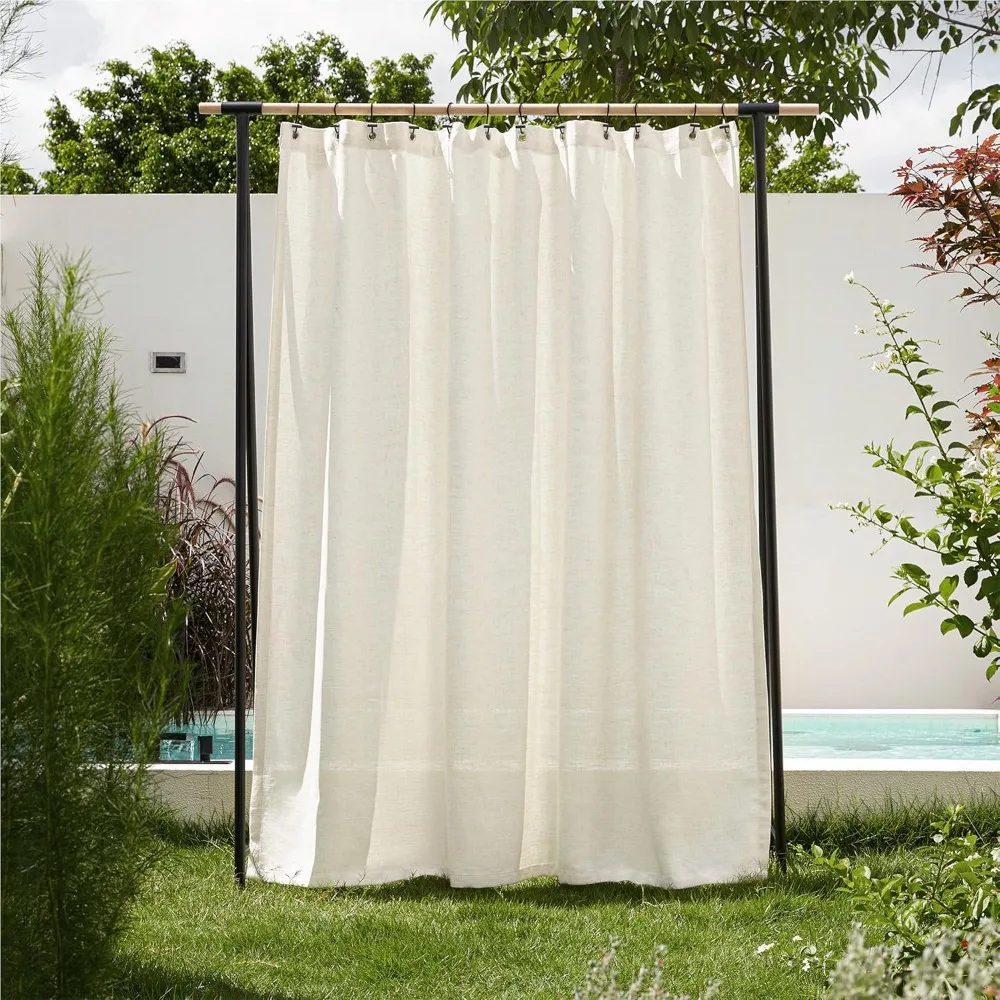 

Luxury Linen Blend Fabric Shower Curtain, Premium Quality, Heavy-Duty, Beige, Cream, Elegant Bathroom Decor, 72x72 Inches