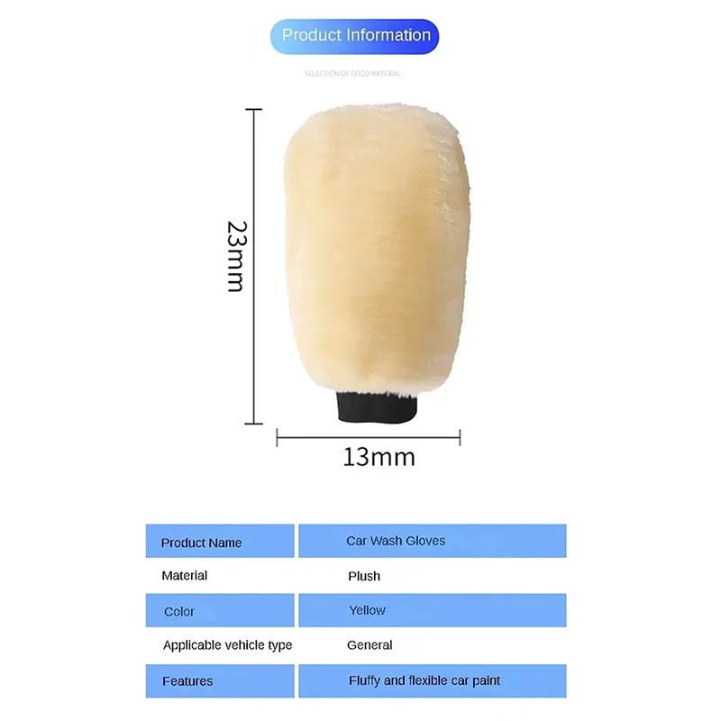 Dwustronne pluszowe rękawice do mycia samochodu, imitacja wełny, miękkie, grube narzędzia do czyszczenia samochodu, przenośne akcesoria do czyszczenia.