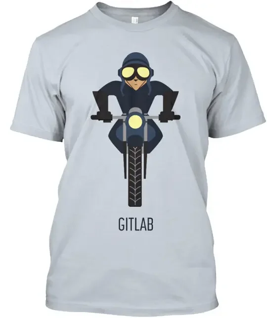 Camiseta plateada de motociclista Gitlab talla