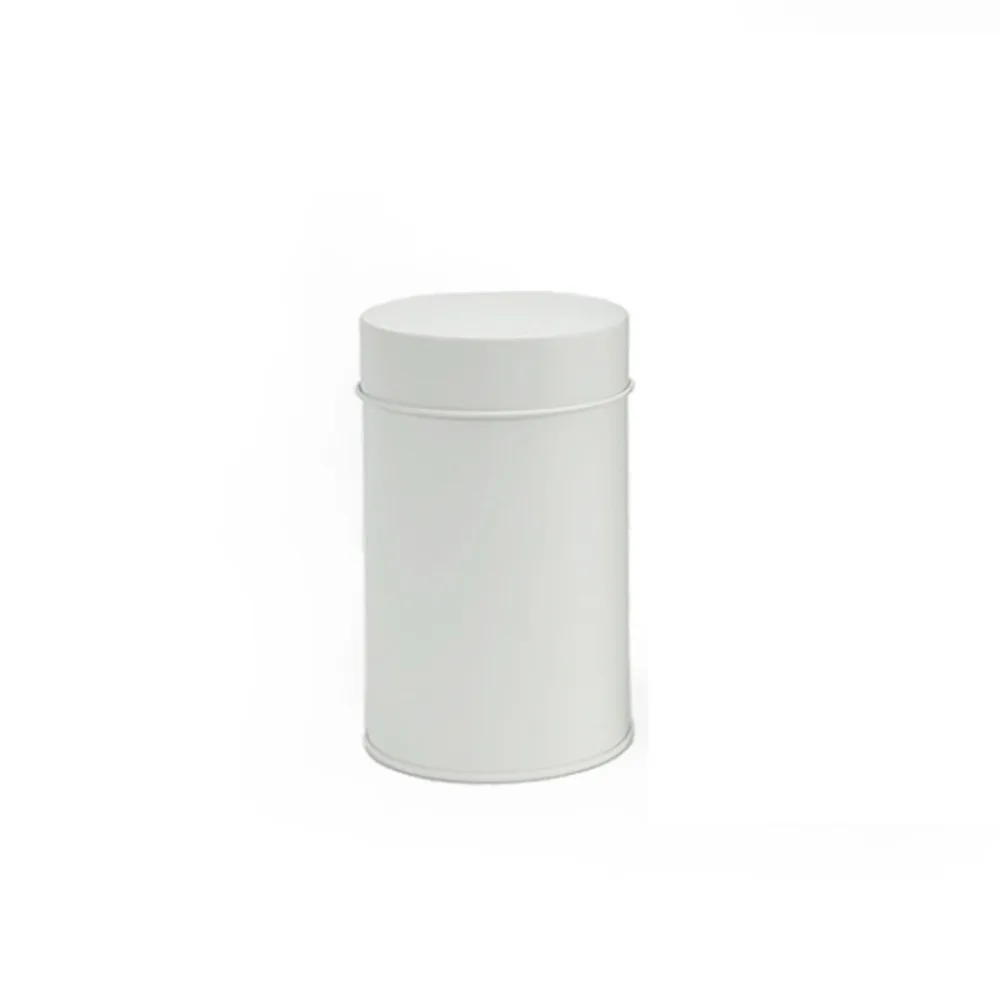 Double Seal Lid Tinplate Tea Canister Dust-resistant Drop-resistant Tea Storage Tin Moisture-resistant Cylindrical