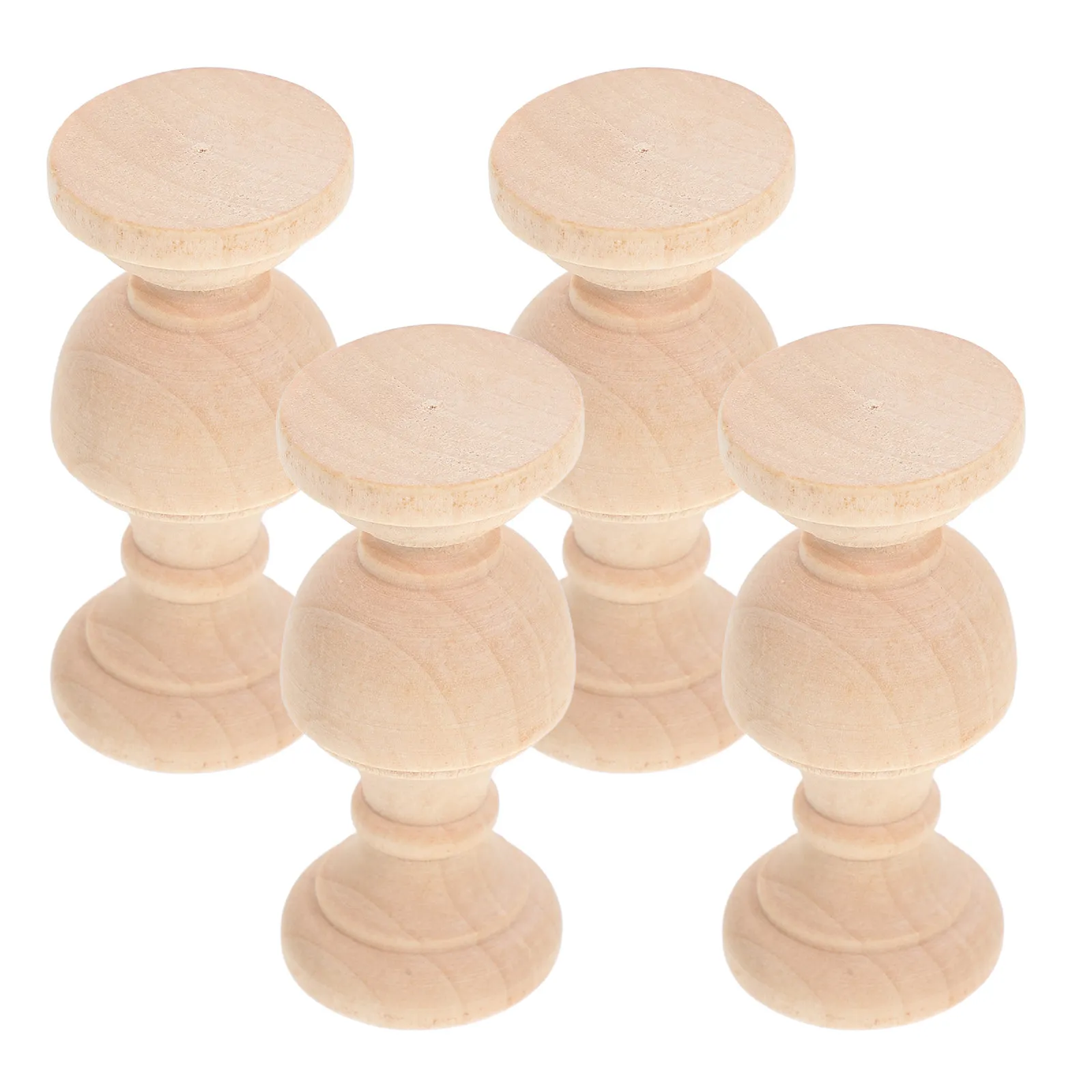 4Pcs Intricately Carved Solid Wood Arch Bridge Balusters Versatile Wooden Decor for Dining Room Furniture Stabilizers Coffee