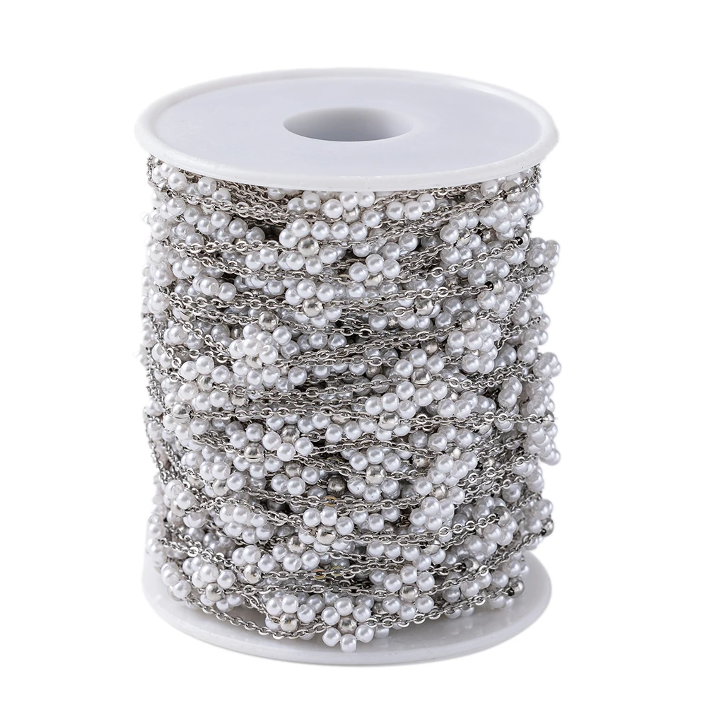 1 Meter Stainless Steel 10mm Daisy Flower Dainty Satellite Beaded Chain for DIY Jewelry Making Necklace Bracelet Anklet Supplies