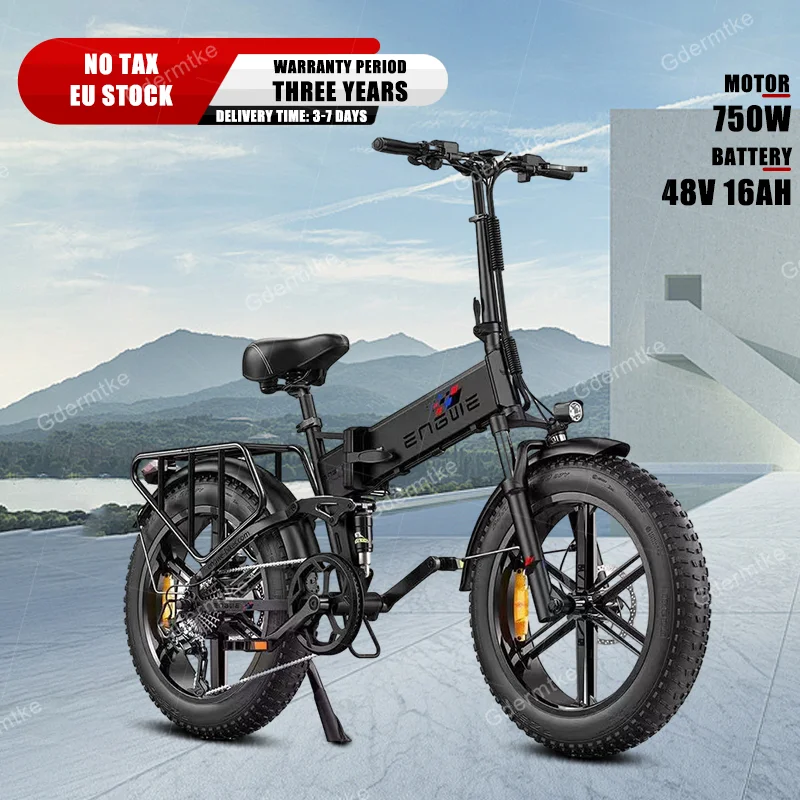 Electric Bicycle 750W Powerful Motor 48V16AH Lithium Battery Electric Bike 20*4 Fat Tire Folding Hydraulic Brake Mountain E Bike