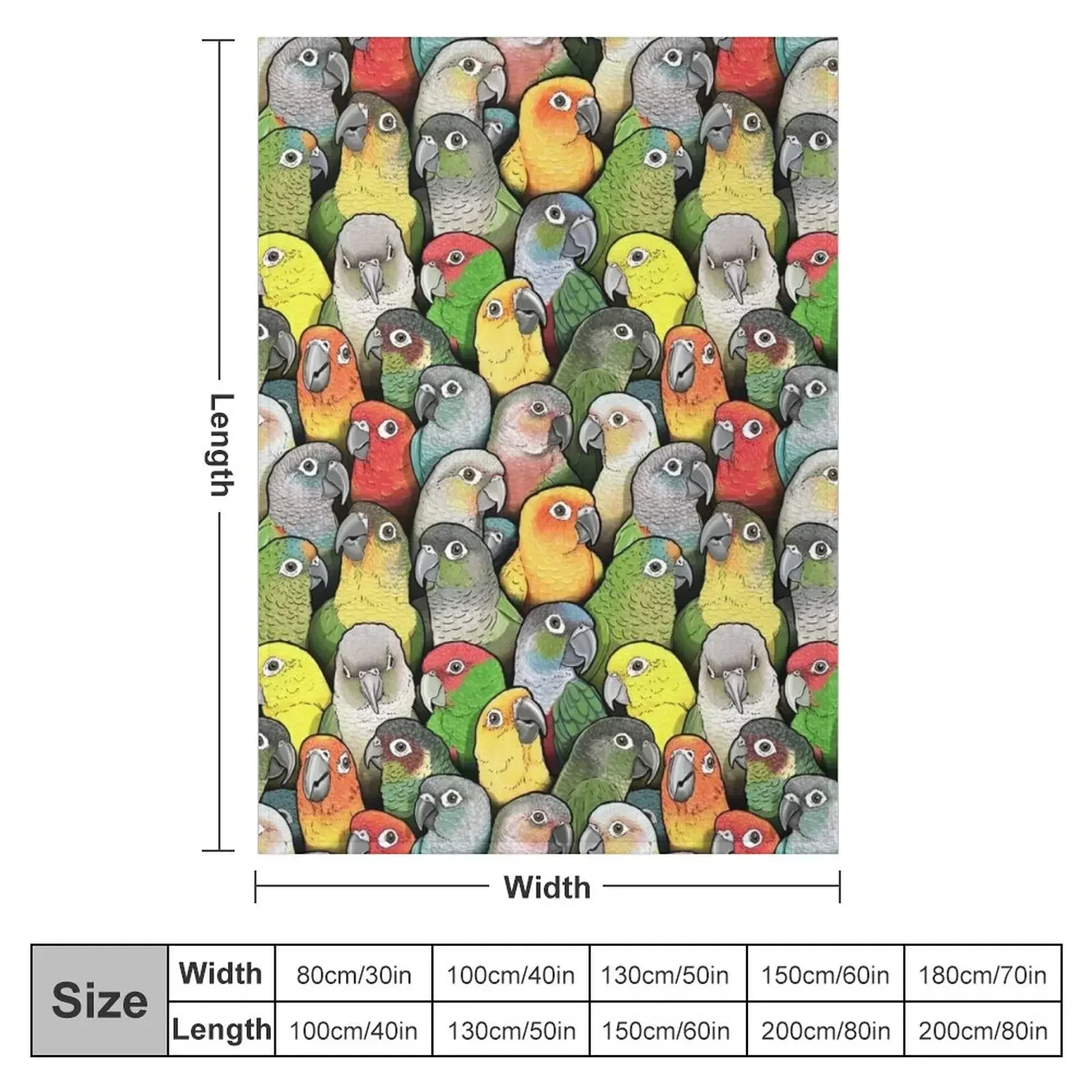 Colour of Conures Throw Blanket Fashion Sofas Sleeping Bag Bed covers Decorative Sofas Blankets