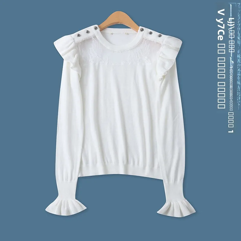 

Faionable Кружевной Лоскутный Трикотаж Long Sve Slim Fit Базовый слой Весна Осень Новый Sle Женский круглый Ne ort Length