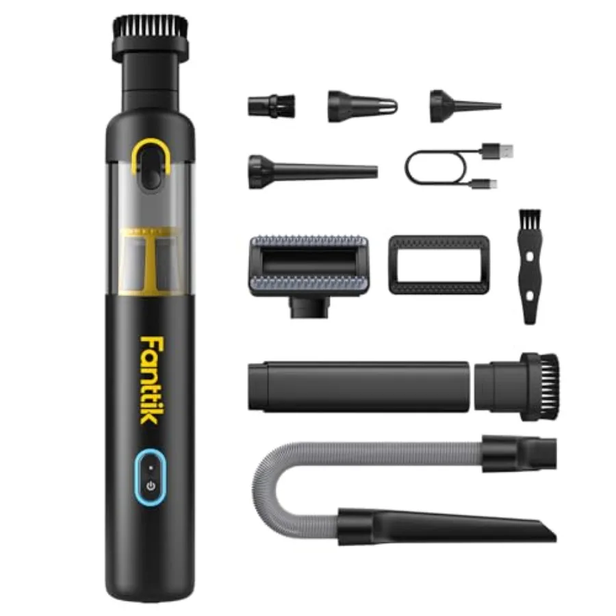 

Car vacuum for small jobs, office desk, keyboards: slim V8 APEX handheld, 4-in-1 cordless, 19000Pa suction, Type-C charge, 2 mo