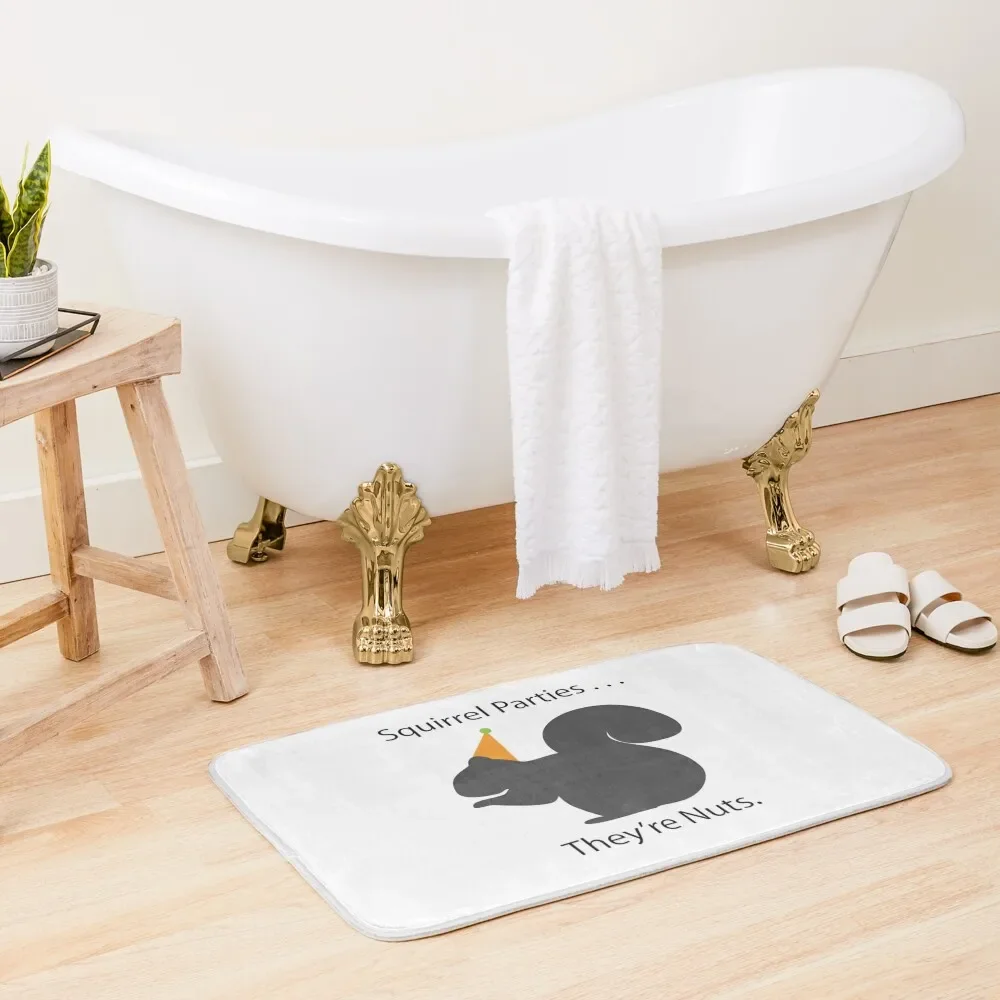 Squirrel Parties Bath Mat Bathroom Interior For The Bathroom Anti-Slip Shower Mat