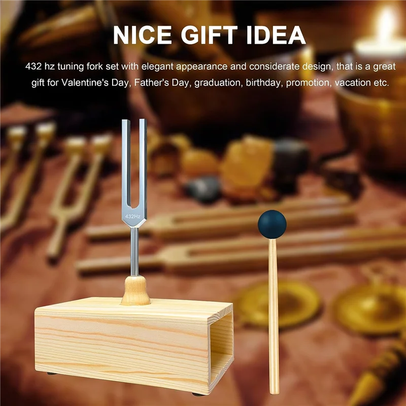 Y14A432 Hz Tuning Fork with Resonance Box,For Sound Healing,Tuning Fork Resonance Teaching, Hearing Tests, Meditation