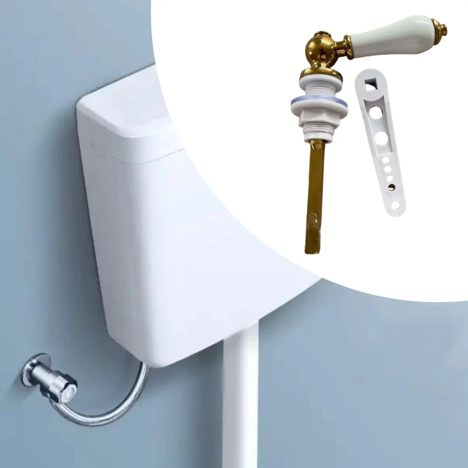 

Traditional Porcelain Toilet Cistern Lever 5.9x4.1inch for WC Cistern Tank Easily Install Accessory Replace Parts Old Fashioned