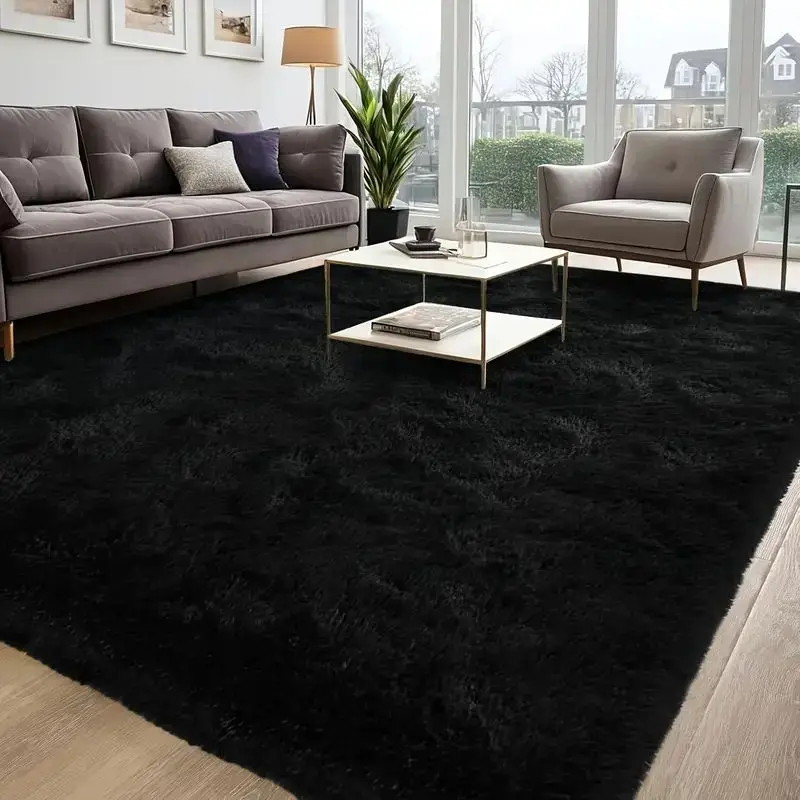 

VIKAMA Luxury Square Fuzzy Rug Soft and Plush Anti-Slip Floor Mat for Living Room, Sofa, Bedroom, Wardrobe Room, Home Decoration