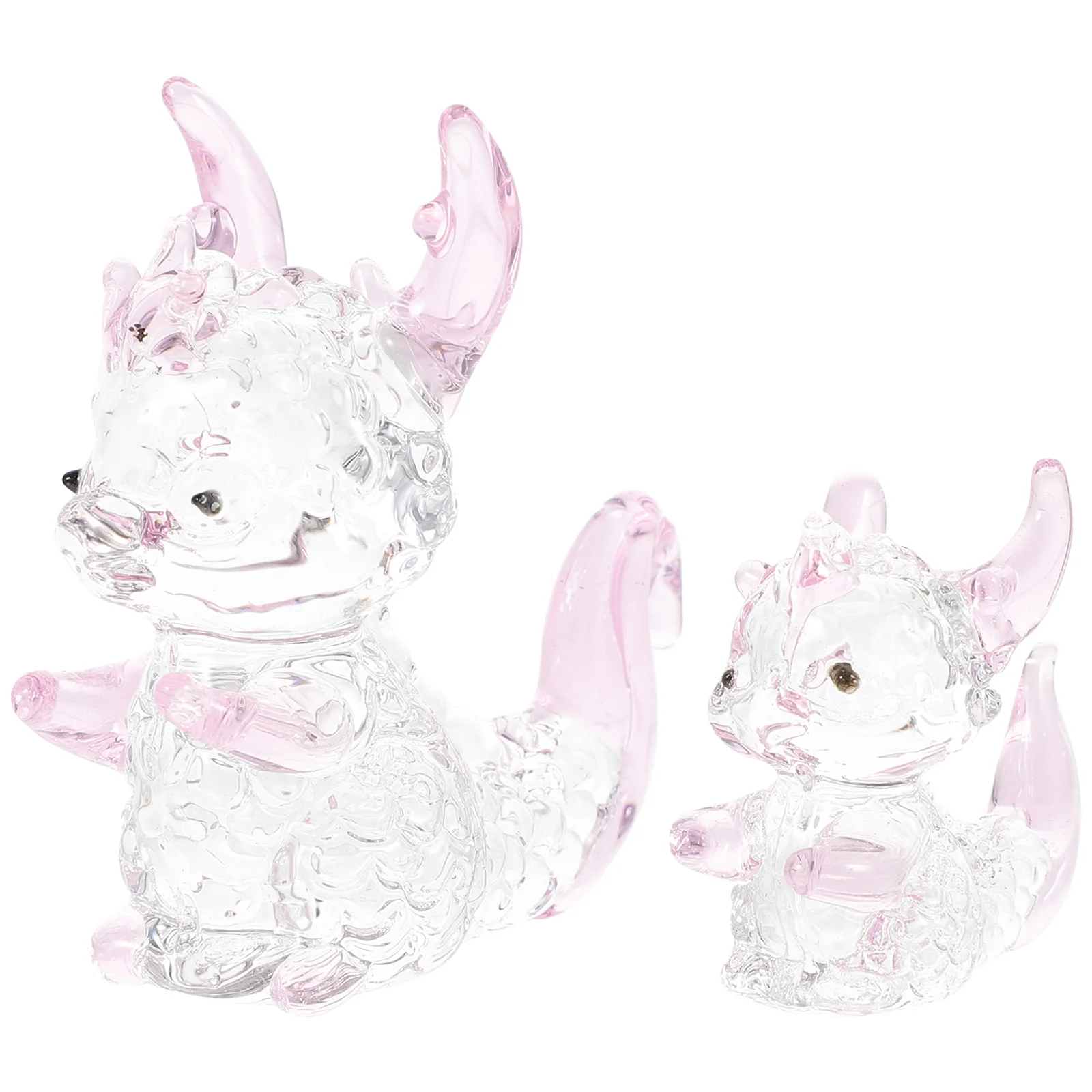

2Pcs Crystal Dragon Figurines Lovely Mini Animal Sculpture for Home Office Desk Decoration Desk Decor Dragon Sculpture