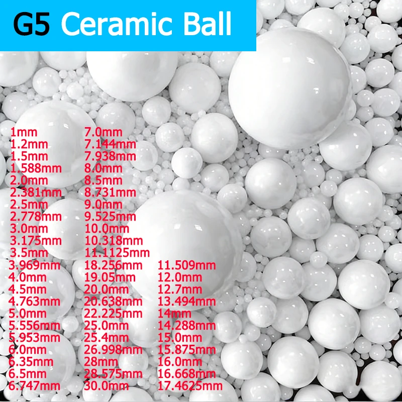 G5 Zirconia Ceramic Bearing Ball 1mm-30mm, Wear-resistant High Hardness Sphere for Bearing & Industrial Equipment