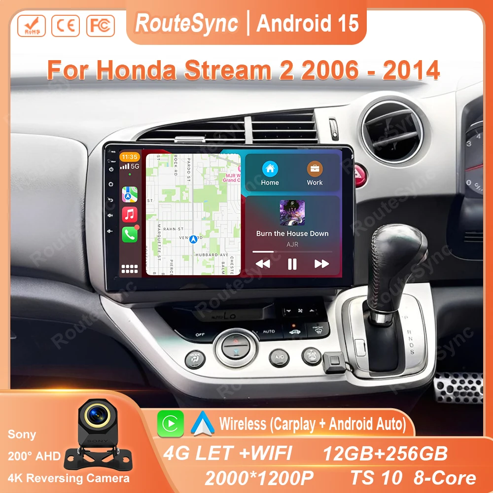 

Android 15 For Honda Stream 2 2006 - 2014 Screen TV Car Vehicle GPS Multimedia Monitor Video Autoradio Navigation Stereo Radio