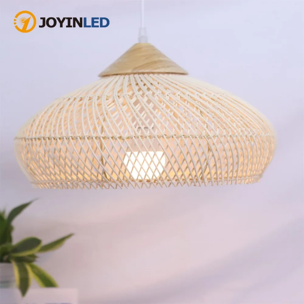 

Подвесной светильник JOYINLED 40/50/60 см в китайском ретро-стиле для ресторана, гостевого дома, чайной комнаты, из дерева и плетеной лозы, бежевый/черный