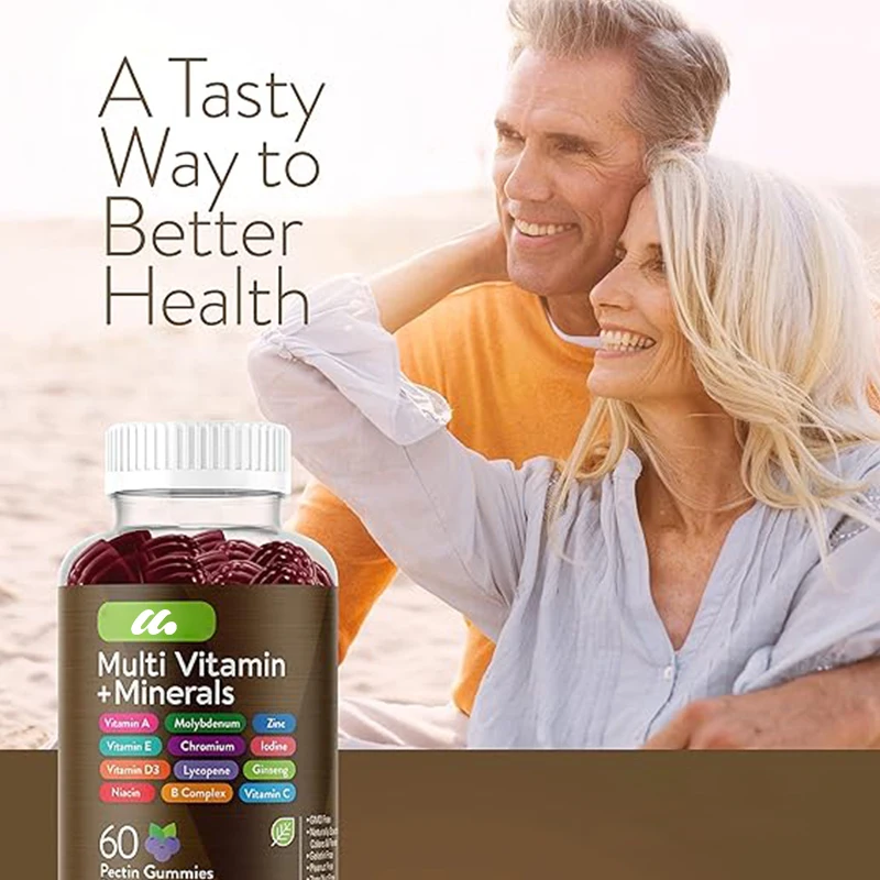 Contains 12 vitamins and minerals - including vitamins C,D3, E, A, zinc,etc. - vegetarian, gluten free, and non GMO -60 capsules