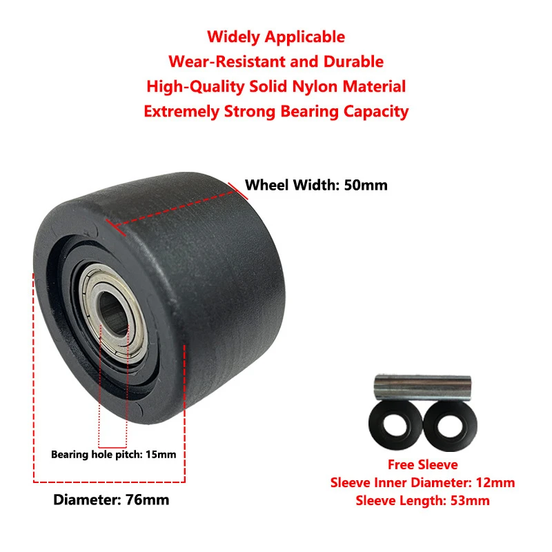 

3 Inch Industrial Heavy Duty Nylon Caster Wheel Solid Load Bearing Replacement Wheel For Industrial Equipment Parts (600kg)