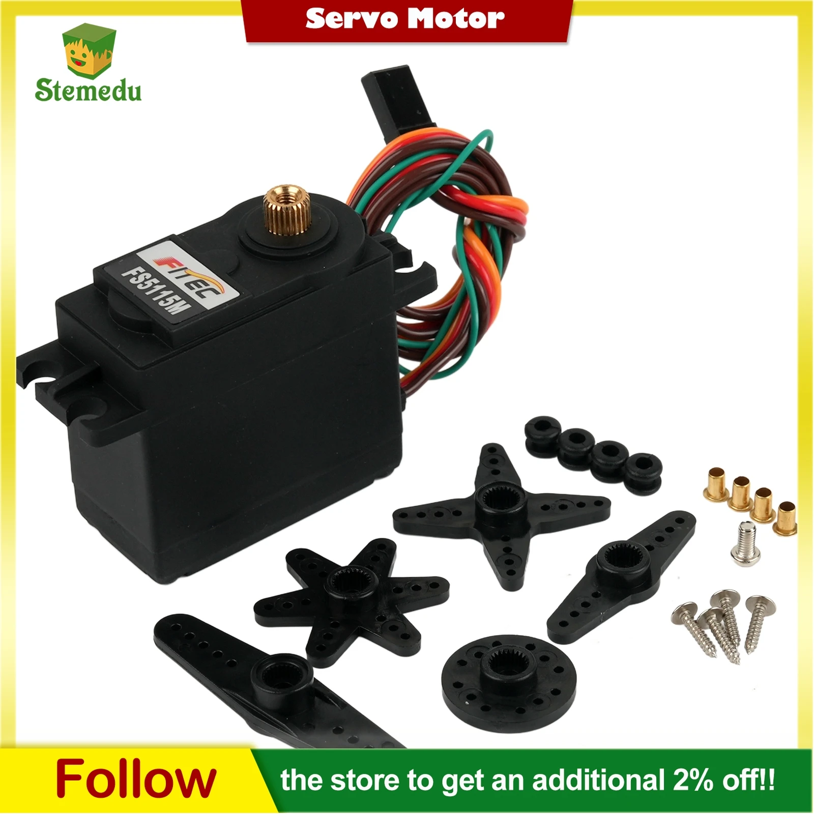 

15.5kg Digital Servo with Position Feedback FS5115M-FB 180 Degree Metal Gears Motor For 1/8 1/10 RC Cars Boat Airplane Robot