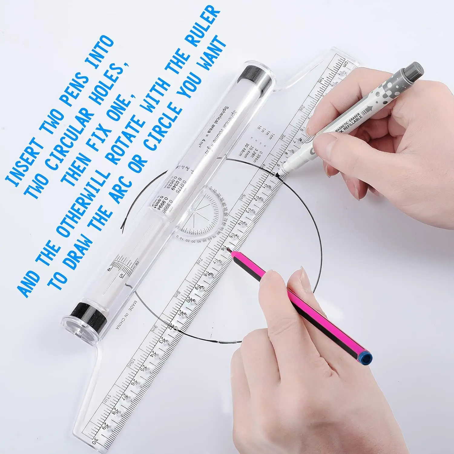 1 Pieces Plastic Measuring Rolling Ruler, Drawing Roller Ruler, Parallel Ruler,（15CM OR 30CM)