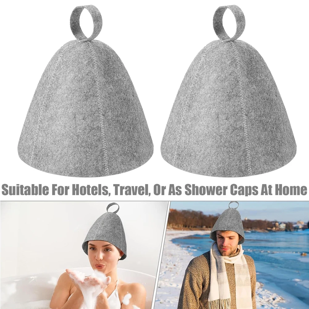 Bathing Cap Felt Sauna Hat Vaporarium Accessories Heat Insulating Shower Cap Head Protection Russian Style Thicken Free Size