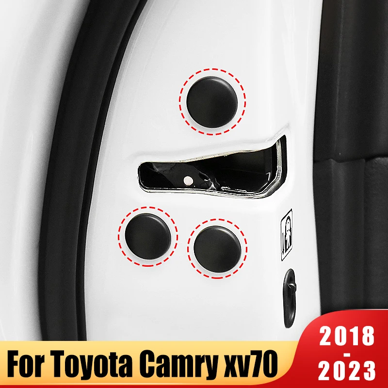 For Toyota Camry XV70 8th 2018-2020 2021 2022 2023 Car Styling Door Lock Screw Protector Sticker Cover Cap Anti-Rust Accessories