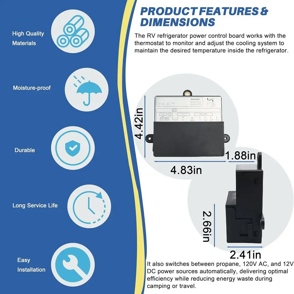 3851331011 RV Refrigerator Power Supply Circuit Board Compatible with Dometic RV DMR702/RM1350/RM3762/RM3962 Model Refrigerator,