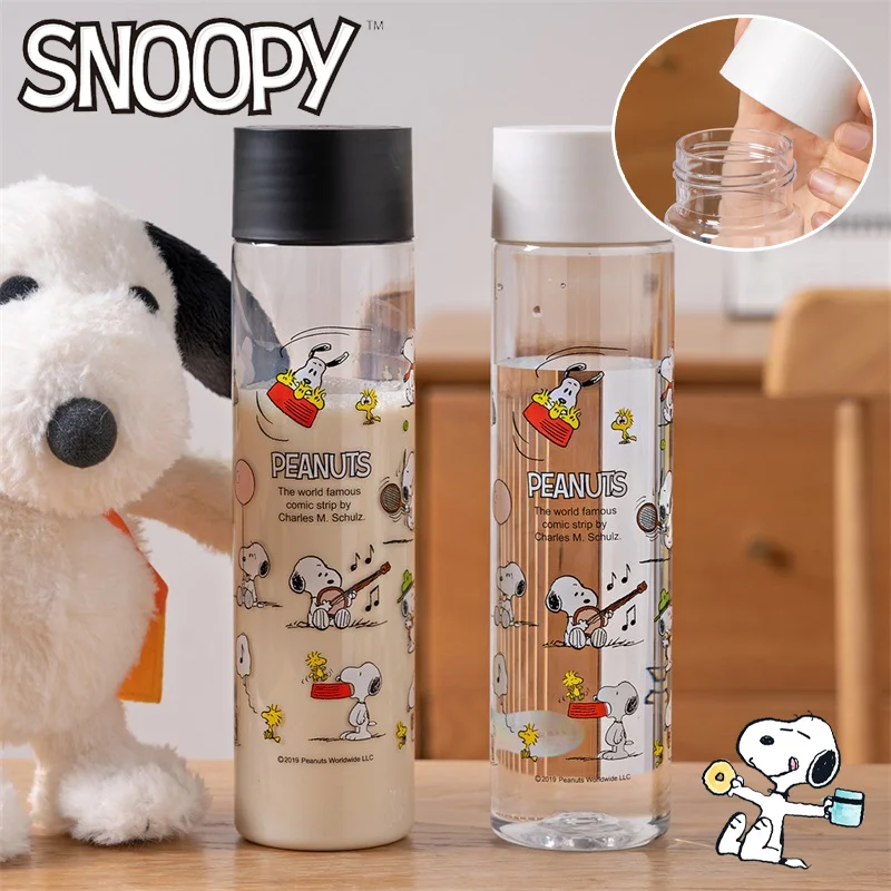

500ml Snoopy Plastic Water Bottle Cartoon Portable Outdoor Sports Cup Kitchen Supplies Kids School Water Bottle Drinking Tools