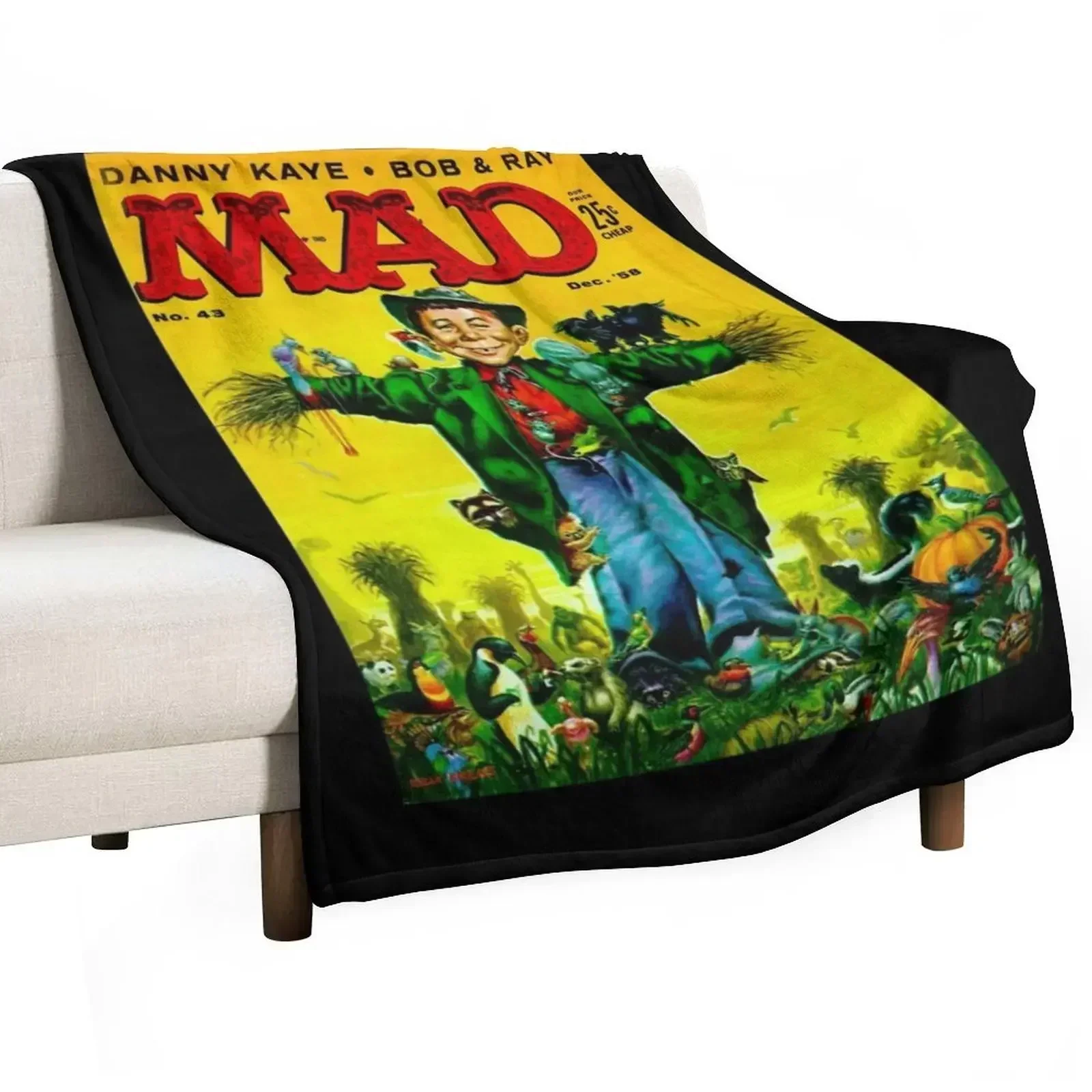 

IT'S TRUE, A CLASSIC MAD MAGAZINE COVER ART!!! Throw Blanket Faux Fur Soft Warm Blanket for Bed