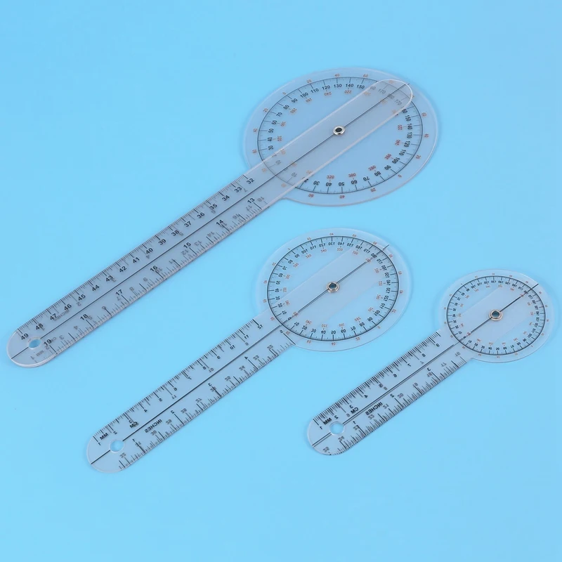 Spinal Goniômetro Protractors, Userful Multi-Régua, Ângulo Régua Espinhal, 360 Graus, 180 Graus, 3pcs por conjunto