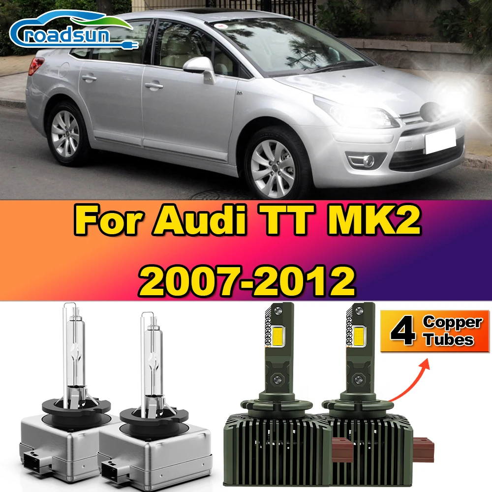 

120W LED Headlights Bulbs 30000LM Two-sided CSP Chips HID Xenon Lights 12V For Audi TT MK2 2007 2008 2009 2010 2011 2012