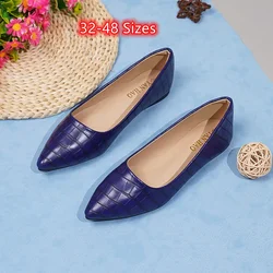 Korean Checkered Women Luxury Designer Flats 2024 New Arrivals Cheap Promotion Shoes Pointy Toe Royal Blue Orange Slip-Ons 32-48