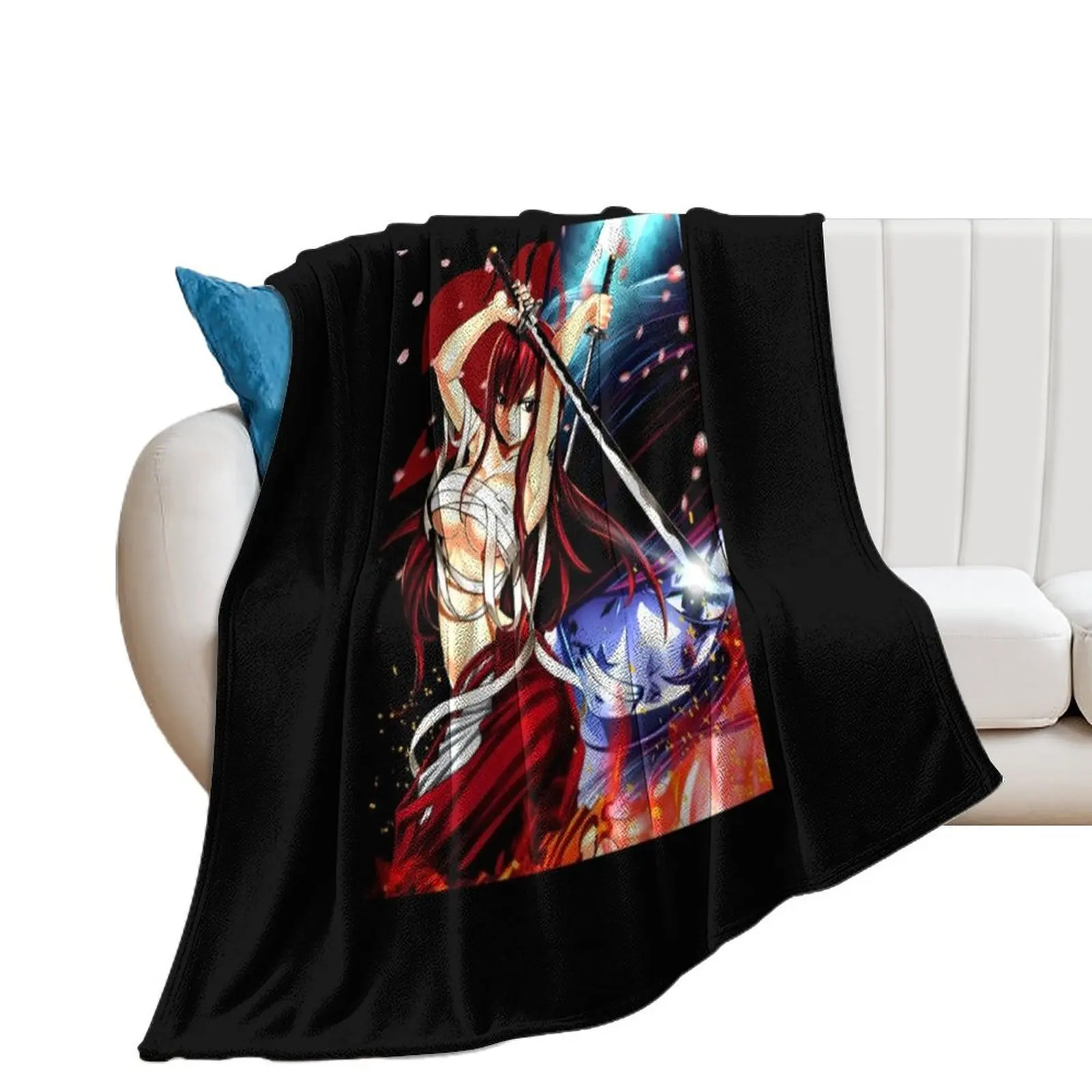 

Swordswomen Erza Throw Blanket Decoratives Flannels for sofa Comforter Blankets