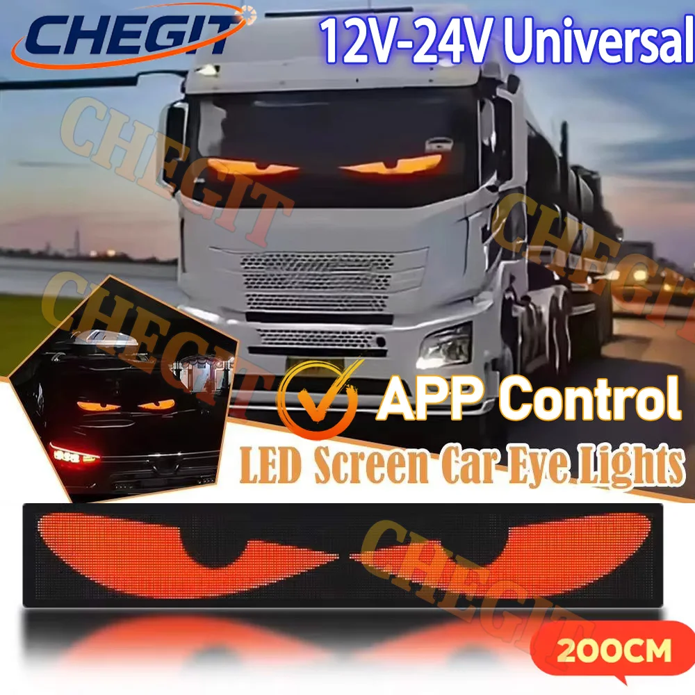 

2M-1.2M Devil's Eye App Control DIY Programmable Flexible Screen Led Truck Eye Led Display Car Sign Animation Led Matrix Panel