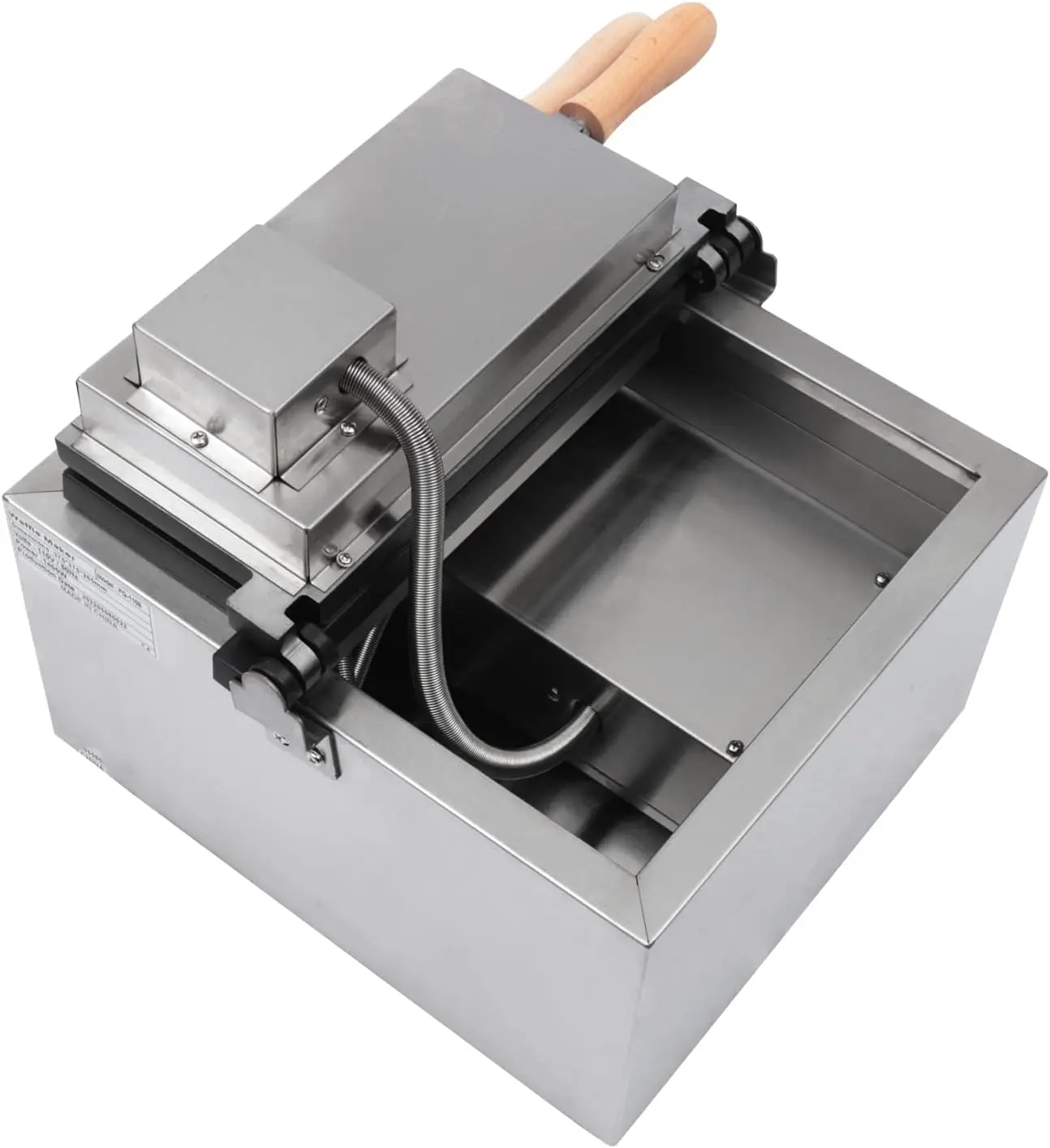 ماكينة صنع الوافل الكهربائية، ماكينة الوافل المربعة التجارية، 3 قطع ماكينة صنع الوافل على شكل قرص العسل من الفولاذ المقاوم للصدأ، مع درجة الحرارة والوقت