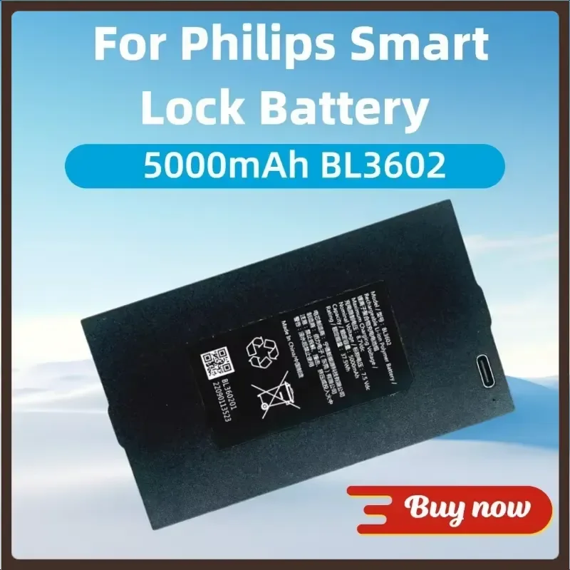 BL3602 5000mAh For Philips Smart Lock 301/702/709/708 PB3601/PB3604 Battery