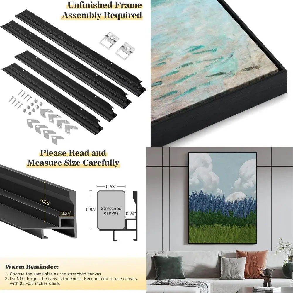 

30x40 Abstract Art DIY Metal Floater Frame, 0.86 Deep, No Glass, Modern Wall Decor for Home Office, Bedroom, Hallway, Entryway (