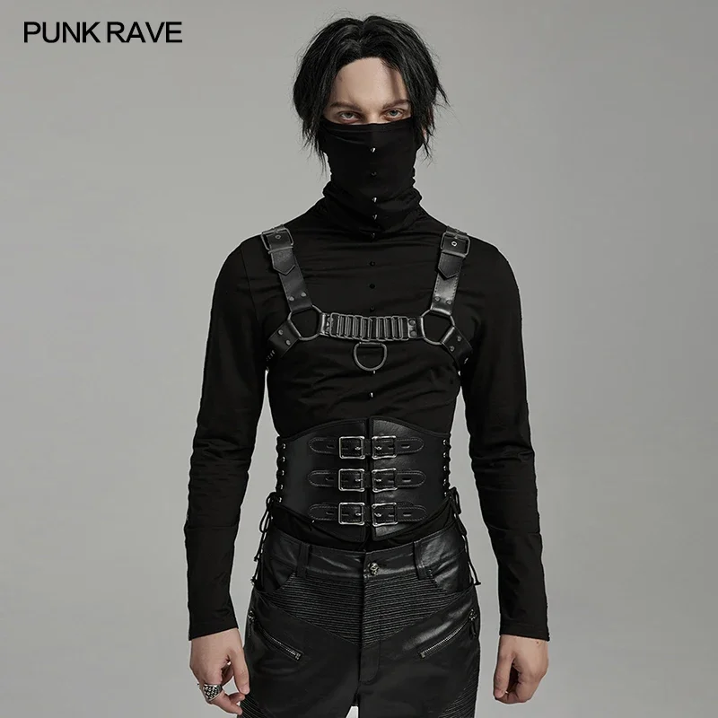 PUNK RAVE-Loops personalizados punk para homens, espartilho fashion muito legal, design de cordão, cintos para homens, acessórios