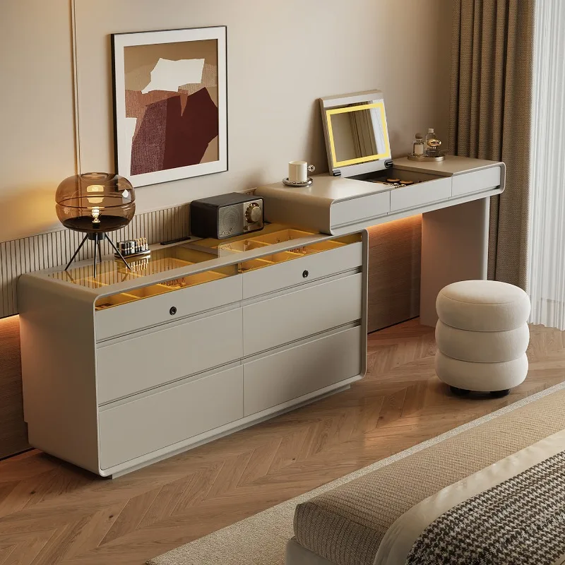 Minimalist dresser chest cabinet integrated light luxury makeup table